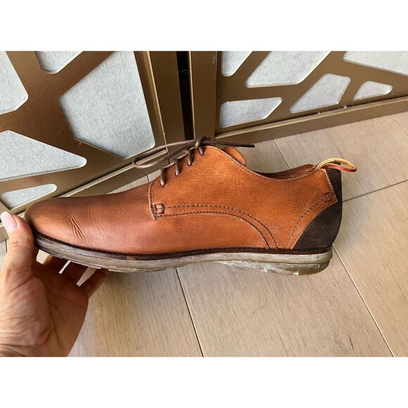 De La Rentis Men Oxford Derby Leather Brown Shoes Sz 10 M - Picture 5 of 13